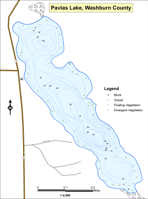 Pavlas Lake Topographical Lake Map