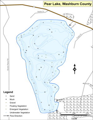 Pear Lake Topographical Lake Map