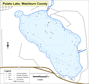 Potato Lake Topographical Lake Map