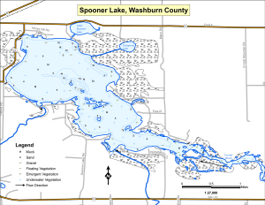Spooner Lake Topographical Lake Map