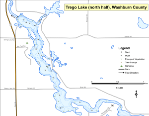 Trego Lake (1 of 2) Topographical Lake Map