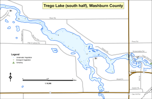 Trego Lake (2 of 2) Topographical Lake Map