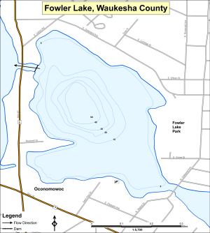 Fowler Lake Topographical Lake Map