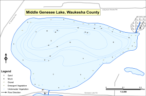 Genesee Lake, Middle Topographical Lake Map