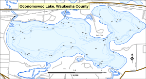 Oconomowoc Lake Topographical Lake Map