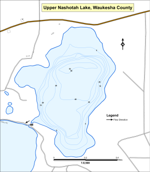 Nashotah Lake, Upper Topographical Lake Map
