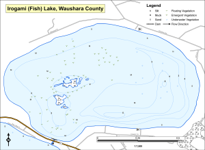 Irogami Lake (Fish) Topographical Lake Map