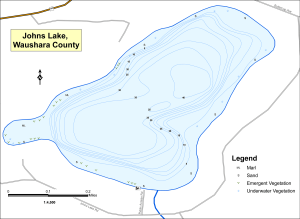 Johns Lake Topographical Lake Map