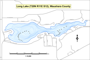 Long Lake T20NR11ES12 Topographical Lake Map