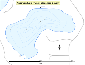 Napowan Lake (Funk) Topographical Lake Map