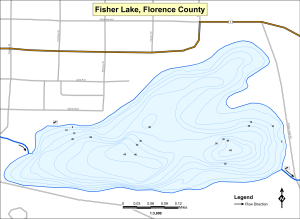 Fisher Lake Topographical Lake Map