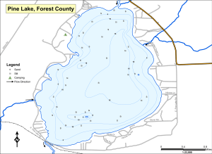 Pine Lake Topographical Lake Map
