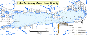 Lake Puckaway Topographical Lake Map