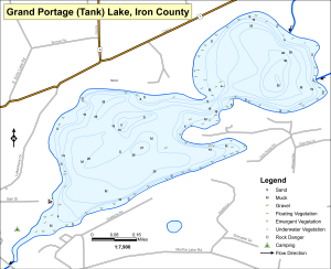 Grand Portage Lake Topographical Lake Map