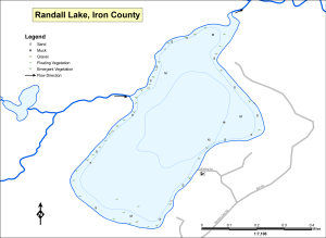 Randall Lake Topographical Lake Map