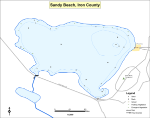 Sandy Beach Topographical Lake Map