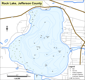 Rock Lake Topographical Lake Map