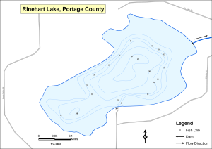 Rinehart Lake Topographical Lake Map