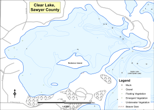 Clear Lake Topographical Lake Map