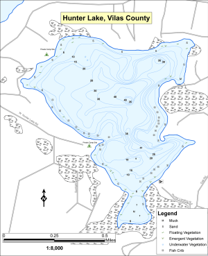 Hunter Lake Topographical Lake Map