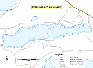 Snipe Lake Topographical Lake Map