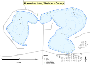 Horseshoe Lake T42NR12WS25 Topographical Lake Map