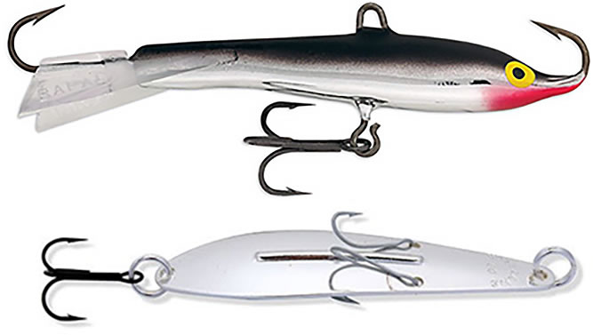The beauty of early season laker fishing is its simplicity. A small box with some Rapala Jigging Raps and Williams Ice Jigs is all you need to catch fish.