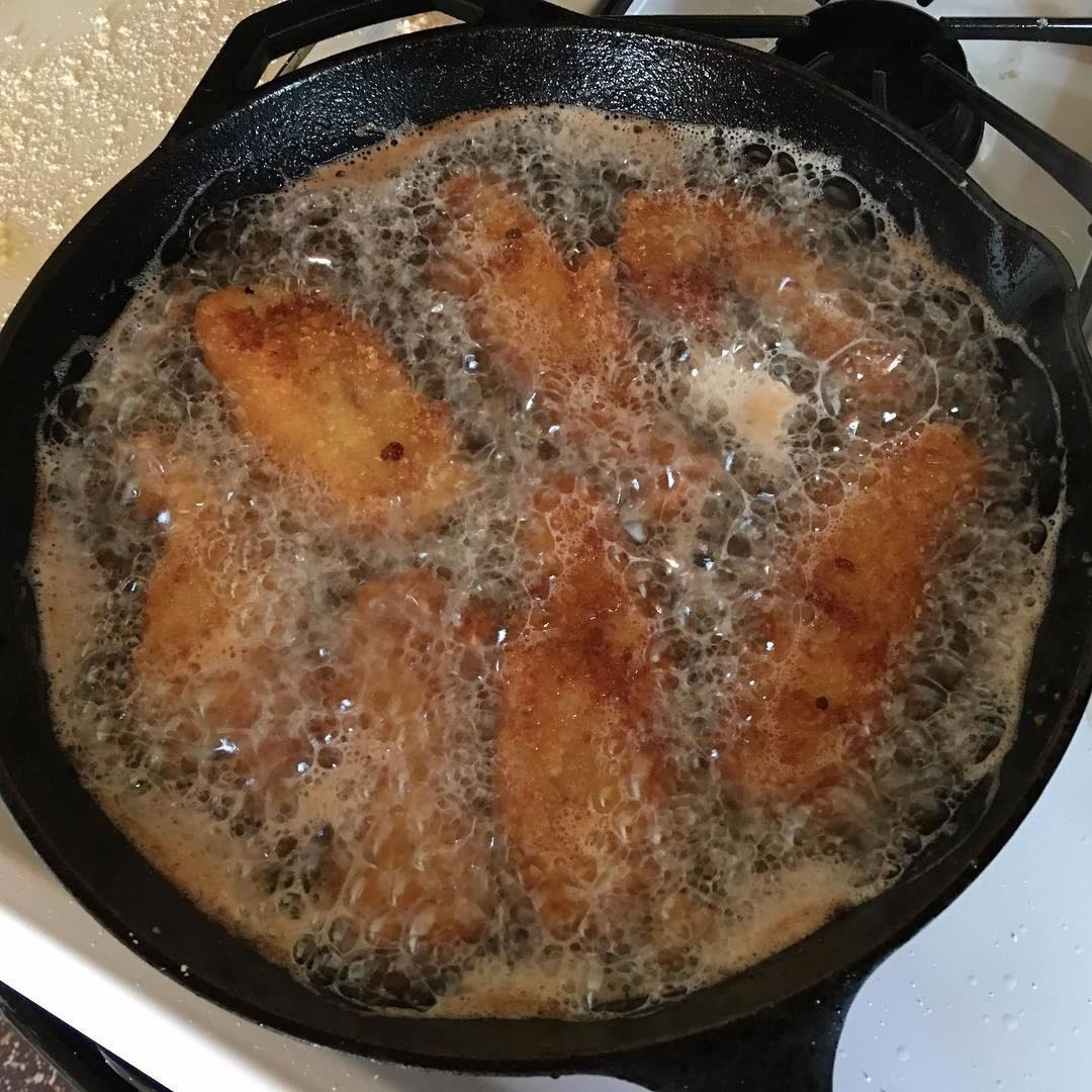 For best results, fry fish between 350 - 375 degrees 