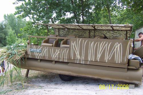 just finished our new waterfowl attack pontoon boat. Boat $1,200 paint 