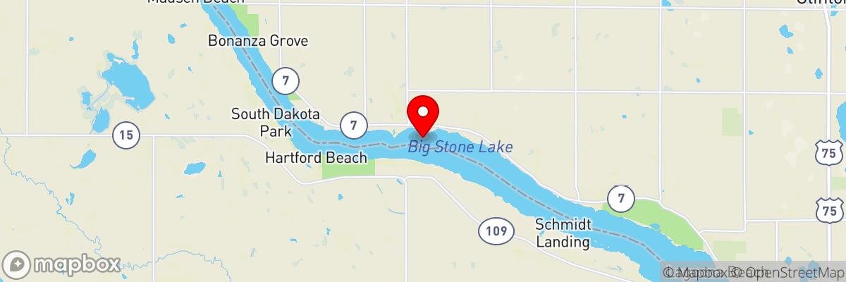 Map of Big Stone Lake - Big Stone County - Minnesota