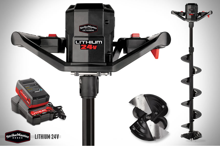 Super Light and Mobile StrikeMaster Lithium 24V Auger Delivers the Power  You Need to Get on Top of More Fish Faster