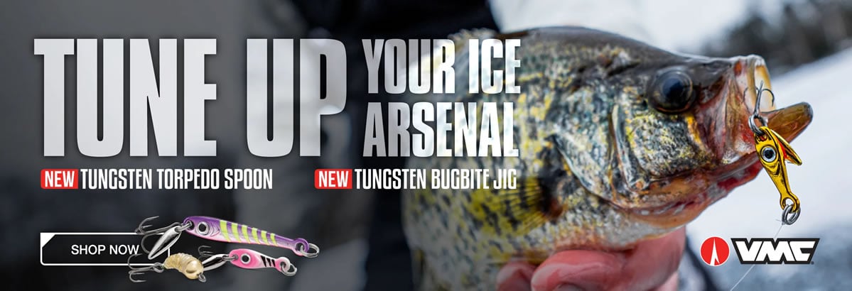 New VMC Tungsten BugBite Jig & Torpedo Spoon for Ice Fishing