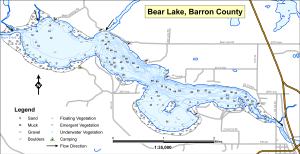 Bear Lake Topographical Lake Map