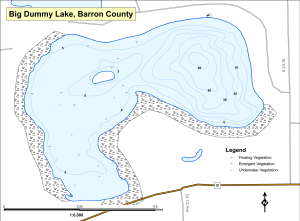 Big Dummy Lake Topographical Lake Map