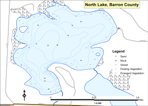 North Lake Topographical Lake Map