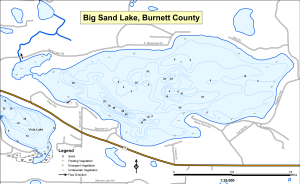 Big Sand Lake Topographical Lake Map