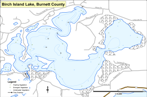 Birch Island Lake Topographical Lake Map