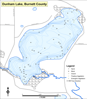 Dunham Lake Topographical Lake Map