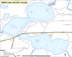 Webb Lake Topographical Lake Map