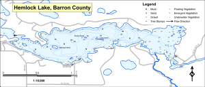 Hemlock Lake Topographical Lake Map