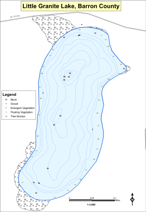 Little Granite Lake Topographical Lake Map