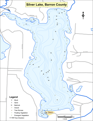 Silver Lake Topographical Lake Map