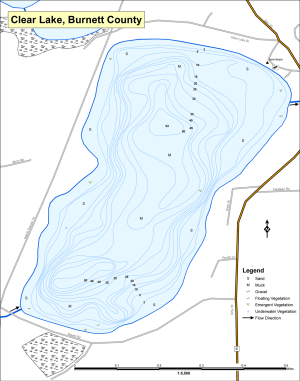 Clear Lake Topographical Lake Map