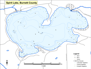 Spirit Lake Topographical Lake Map