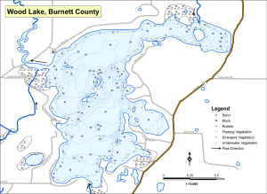 Wood Lake Topographical Lake Map