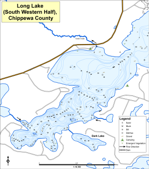 Long Lake T32NR08WS08 (1 of 2) Topographical Lake Map