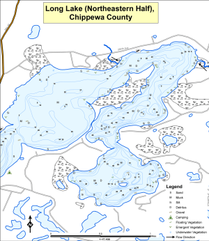 Long Lake T32NR08WS08 (2 of 2) Topographical Lake Map