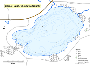Cornell Lake Topographical Lake Map