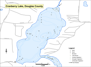 Cranberry Lake Topographical Lake Map