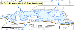 St Croix Flowage (Gordon) Topographical Lake Map